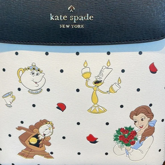 Disney X Kate Spade The Beauty Medium Flap Backpack 
Cream Multi 
NWT - Picture 11 of 16